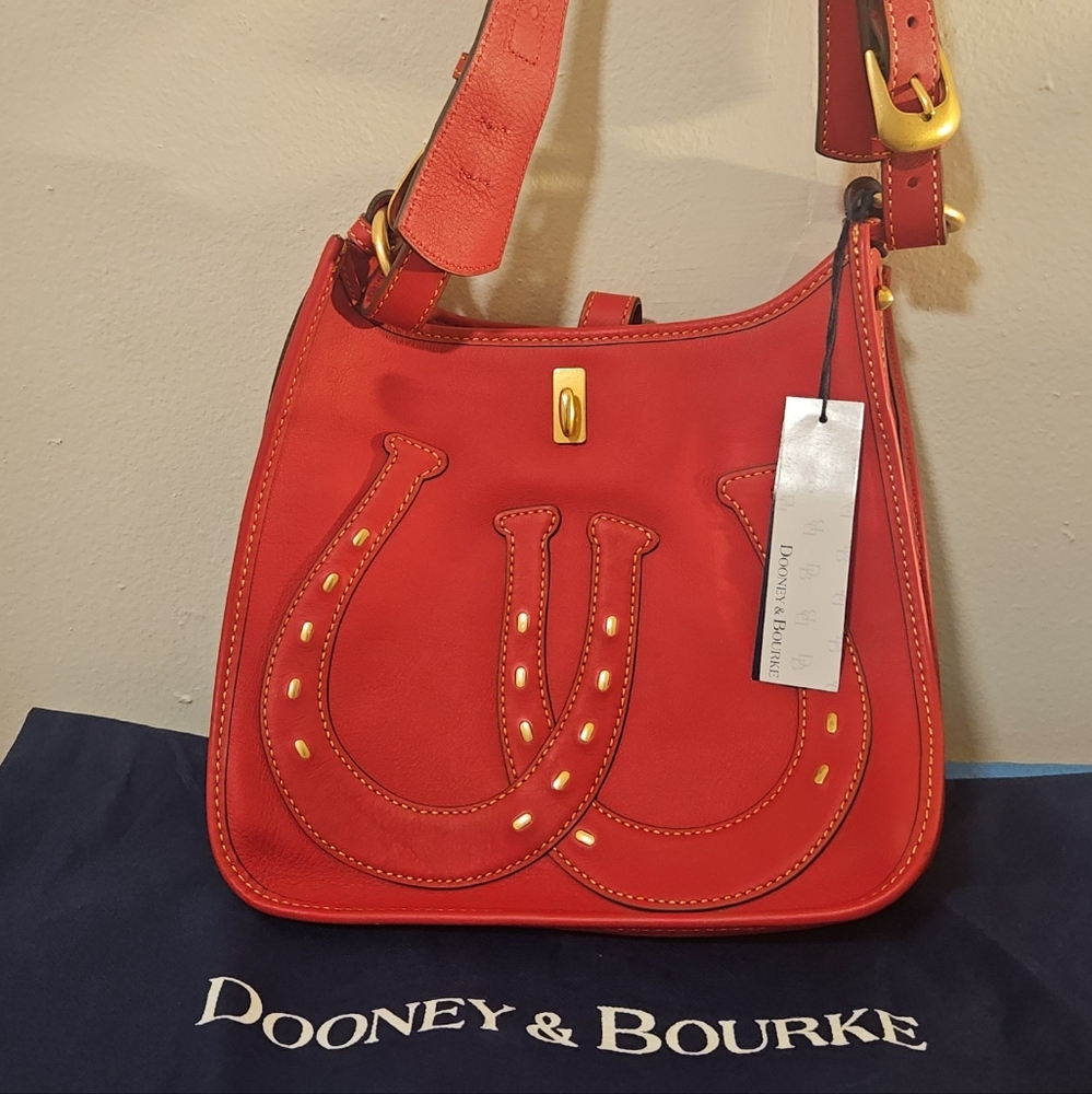 Dooney & Bourke Red Leather Hobo Shoulder Bag NWT